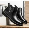 Fashion 2025 Winter Genuine Leather Shoes Mens Fashion Chelsea Boots Warm Plush British Style Cow Leather Brand Male Footwear D560
