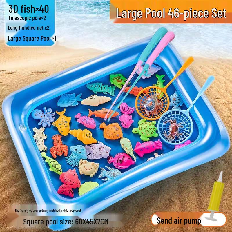 Children's Magnetic Fishing Toy Pool: Pretend Play & Educational Summer Water Game for Boys & Girls