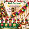 3D Design Foil Garland Flexible Tree Decoration Festive Christmas Garland  Celebration Wreath
