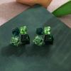 Nowoczesny Trend Lato Popularne Szmaragdowozielone Kwadratowe Kryształowe Kolczyki dla Kobiet Temperament Moda Pasujące do wszystkiego Urocze Party Cyrkonia
