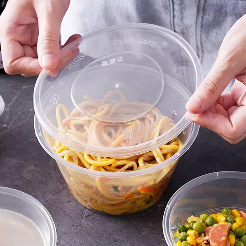 Pabei Disposable Round Plastic Bowl with Lid