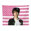 Arazzo Bandiera USA Rosa di J-Justin B-Bieber, Appeso a Parete Pop Star Y2K per Stanza dei Fan Camera da Letto Decorazione Dormitorio
