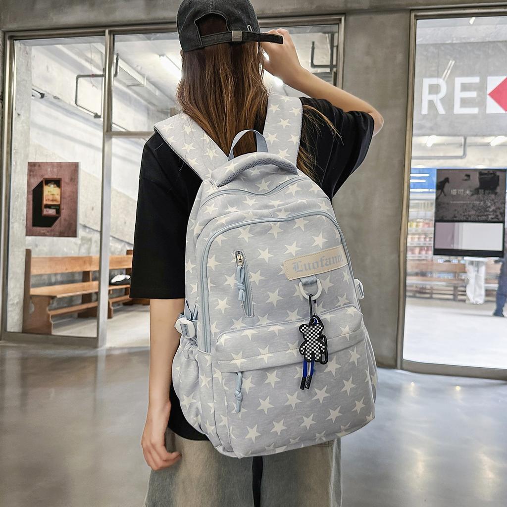 Schoolbag Star Backpack Female College Student Fresh and Cute Large Capacity School Bag Leisure Travel Backpack Middle School Tide