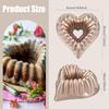 Heart Cake Pan, Aluminium Heart Shape Cake Mold Nonstick Baking Mold Dishwasher Safe 3D Charlotte Cake Pan for Birthday Wedding Christmas, 10 Inch