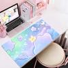 Kawaii Gradient Cloud Print Gaming Mouse Pad Large Desk Mat AntiSlip Rubber Base Stitched Edge Keyboard Mat For Gamers Desktop