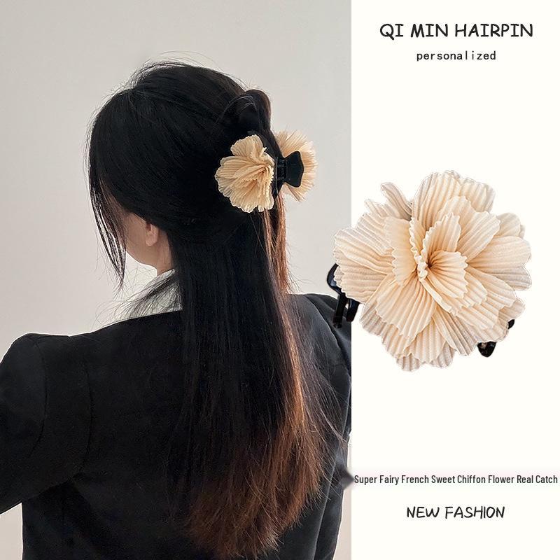 

Large Summer Pearl Flower Claw Clip for Thick Hair - Influencer Style Hairpin