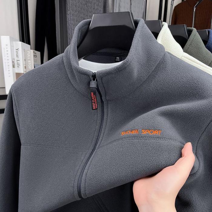 Men's Warm Fleece Jacket - Casual Autumn/Winter Sports Cardigan Top