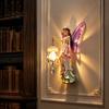 Niche Decorative Wall Fixture Fairy Night Light, Resin Elf Sculpture Lantern for Bedroom, 3D Healing Home Aesthetic Decor Hanging Art with Faux