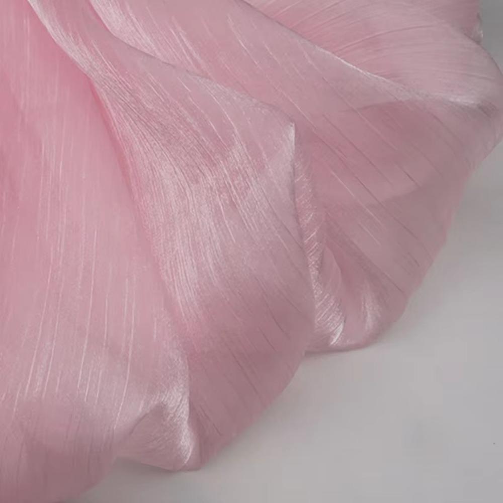 Water Ripple Hanfu Fabric 1m Crepe Gauze Tulle Elegant Organza Fabric Wedding Decorative