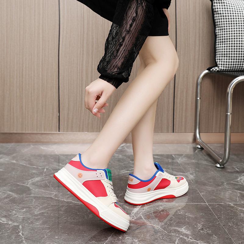 Fashionable women's shoes spring style student breathable mandarin duck color-blocking casual white shoes light and fashionable women's shoes