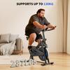 Exercise Bike QK116C, 6KG Flywheel, Adjustable Seat & Handlebar, LCD Monitor, Black-Red, 120KG Max Load Cycling Bikes For Home