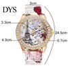 Orologio da polso analogico al quarzo da donna con Torre Eiffel, strass, cinturino in ecopelle, quadrante rotondo