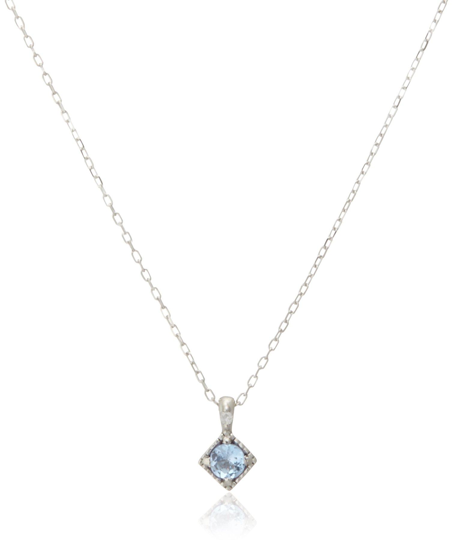 

Квадратне кольє з білого золота Candy K10 [Candy] Аквамариновий Діамант