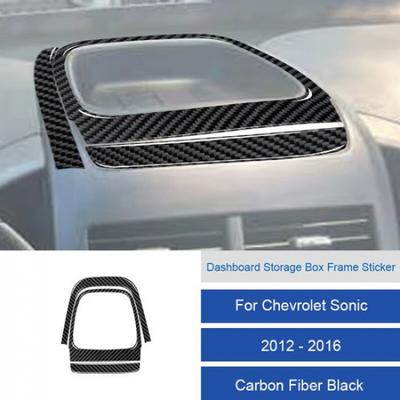 3Pcs For Chevrolet Sonic 2012-16 Carbon Fiber Dashboard Storage Box Panel Cover