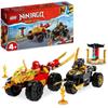 LEGO® NINJAGO 71789 Le Combat en Voiture et en Moto de Kai et Ras, Jouet Enfants Dès 4 Ans