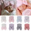 Newborn Hospital Hat Baby Hats Nursery Beanie Cap with Bow Cute Stripe Infant Hat Soft Turban Hats for Baby Girls