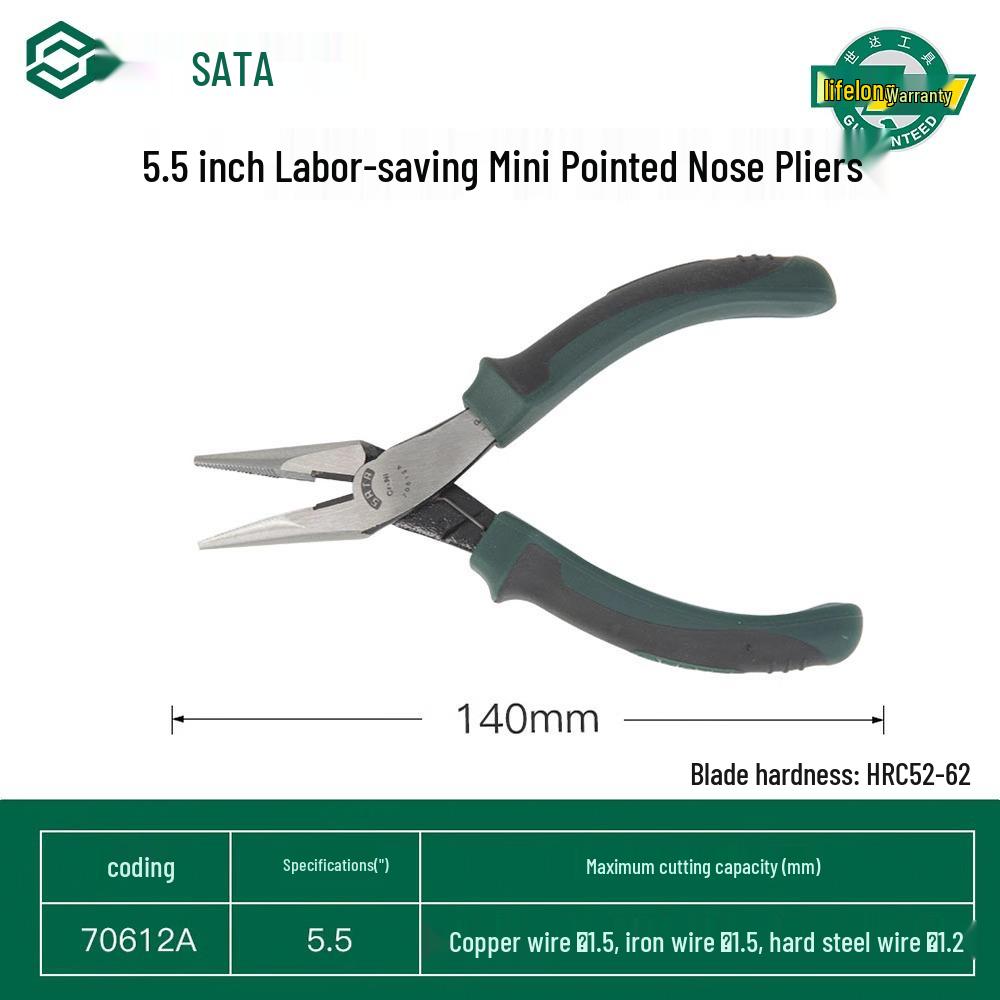 

SATA Плоскогубцы с удлиненными губками 8\ Немецкий импорт и 6\ Японская модель, Экономия усилий 70101A/70121A/72401B/72401