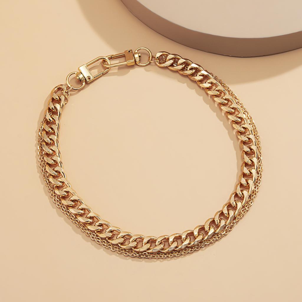 Ingemark Punk Simple Geometry Thick Chokers Necklace Women Trend Gold Color Metal Chunky Neck Chain Hip-Hop Steampunk Jewelry