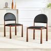 Ensemble de 2 Chaises de Salle à Manger Modernes, Chaise Rembourrée avec Dossier Semi-Circulaire, Cuir PU & Pieds en Métal, Chaises Uniquement Incluses, Pas de Table, 80 cm de Haut