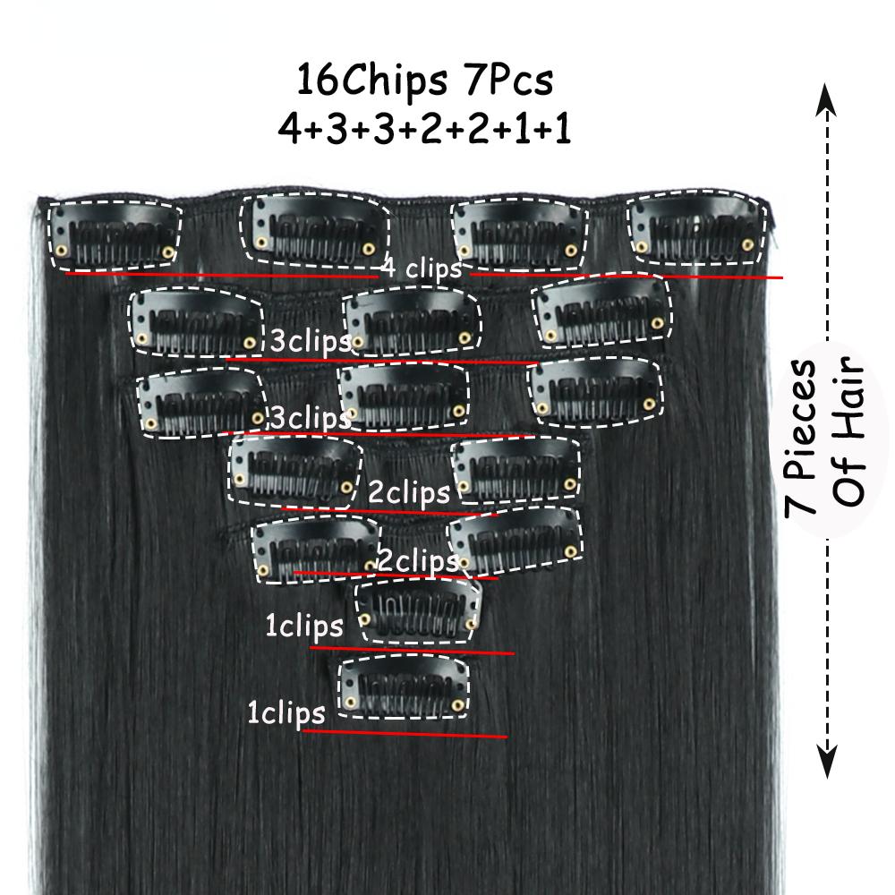 MISS WIG 16 клипс для длинных прямых волос — фото 4