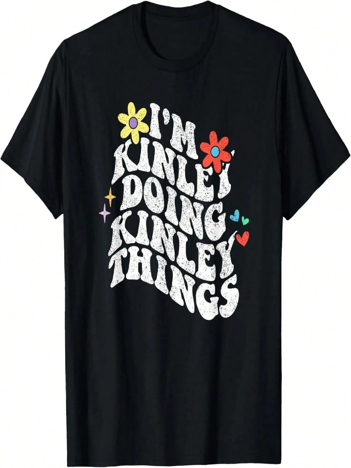 Retro Groovy Im Kinley Doing Kinley Things Funny Mothers Day T-Shirt S
