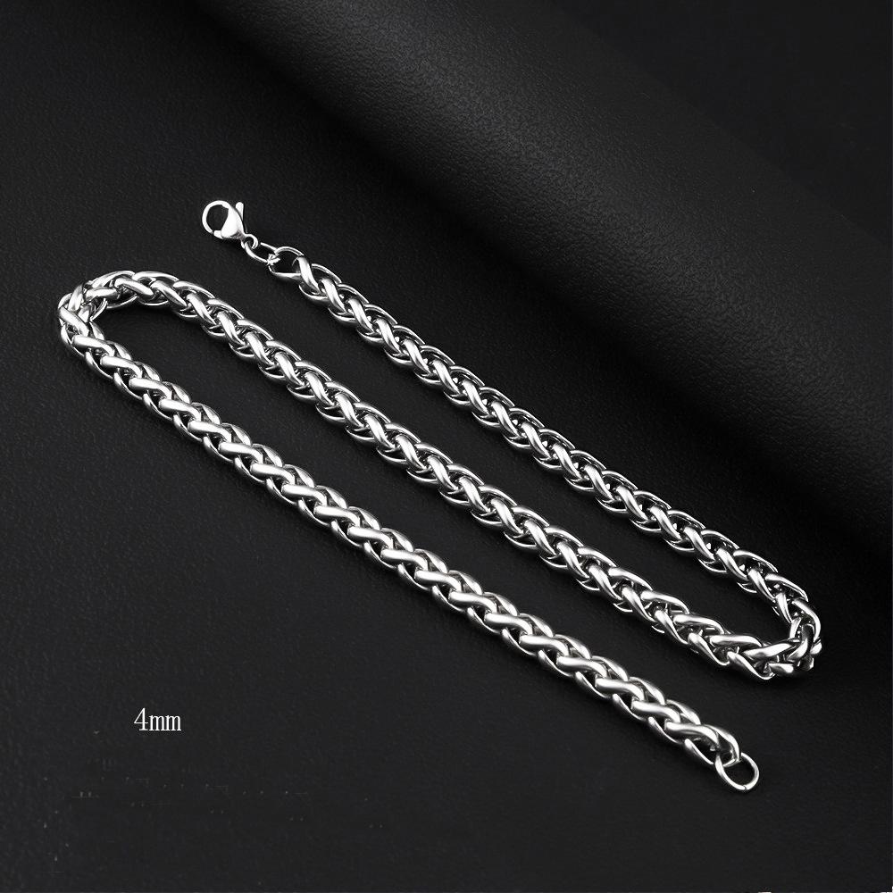 Unisex Basic Punk Cuban Chain Necklace Stainless Steel Curb Link Choker Vintage Gold Color Solid Metal Collar for Men And Women
