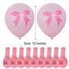 50/10pcs Bow Theme Latex Balloon 12 Inches Bowknot Print White Balloons for Kids Girls Birthday Baby Shower Wedding Party Decor