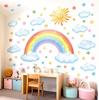 DECOWALL Clouds and Stars Wall Stickers Decorative for DIY Wall Transfer Wall Art Stickers for Bathroom Room Living Rainbow SG3-2314 Rainbow, Sun, -