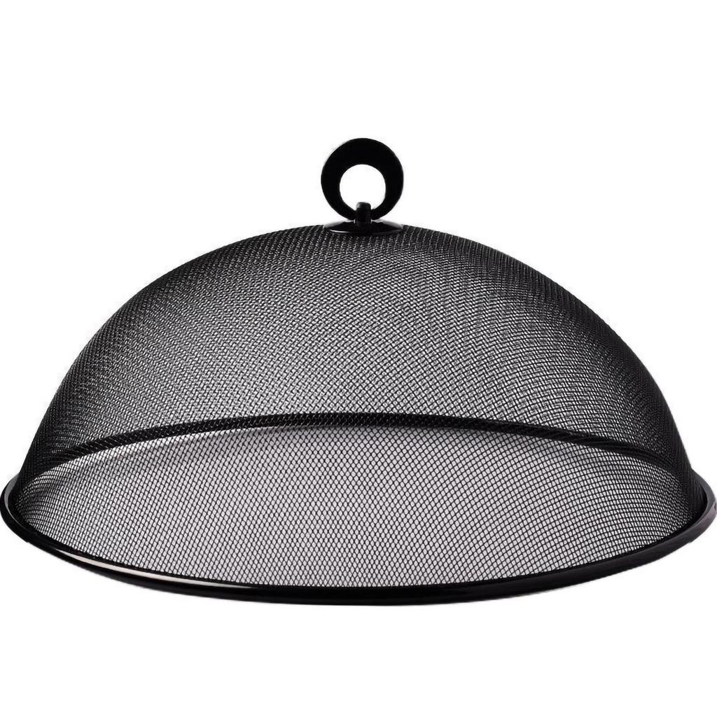 Food Cover Dense Mesh Design 180 Degree Rotatable Simple Iron Food Screen with Handle for Home