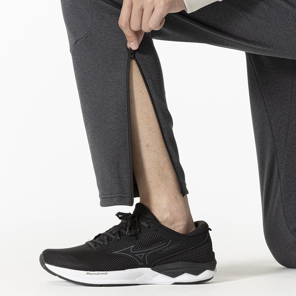 Mizuno Training Wear, Soft Stretch Long Pants, Comfortable and Lightweight, Jersey, Unisex, Charcoal Heather, 32MDB005