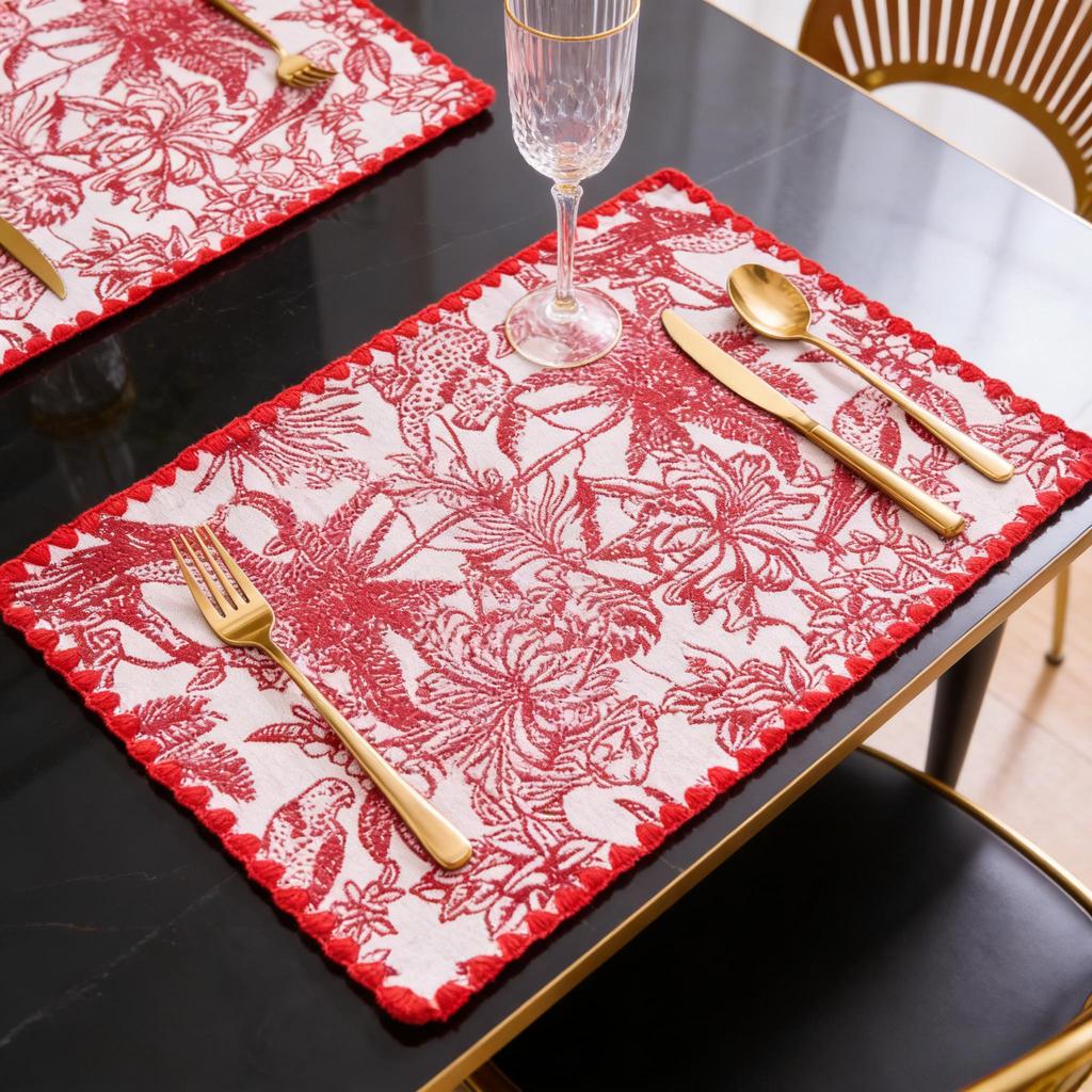 12 x 18 Inch Washable Cotton Linen Table Pads Durable Easy Care for Home Kitchen Restaurant Party Wedding Holiday Daily Decor Rectangular Placemats