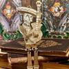 Halloween Articulated Skeleton Decoration Guitar/Horn/Violin Player Skeleton Statue Collectible DIY Wood Ornament for Home Party Decor