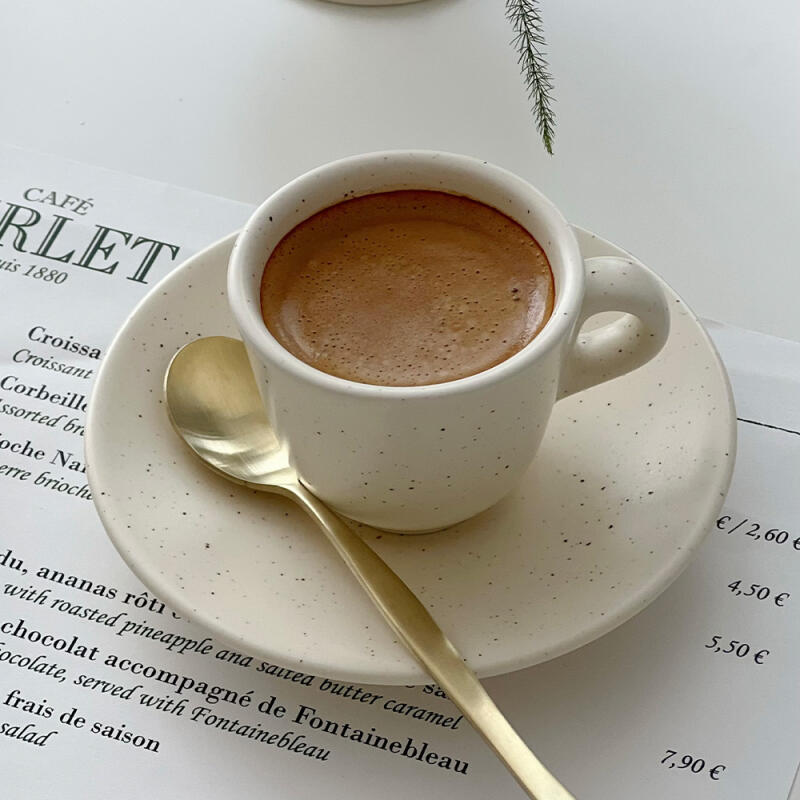 Nicott Here Matte Espresso Cup and Saucer Set