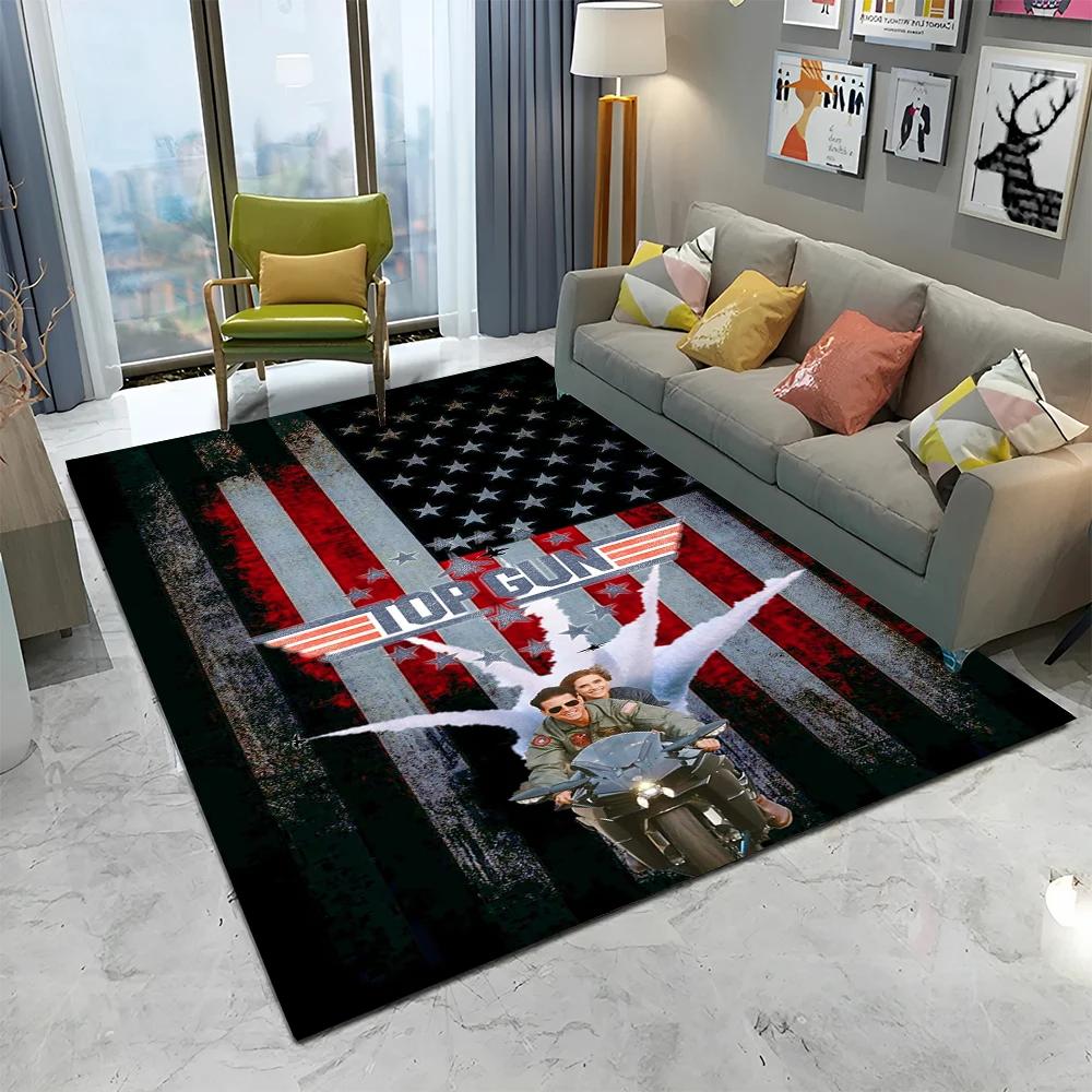 Top Gun Classic Movie Sign Tom Cruise Carpet Rug for Home Living Room Bedroom Sofa Doormat Decor,kid Area Rug Non-slip Floor Mat
