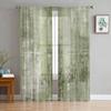 Oil Painting Abstract Geometric Yellow Gray Sheer Curtains for Living Room Decoration Window Curtain Kitchen Tulle Voile Drapes