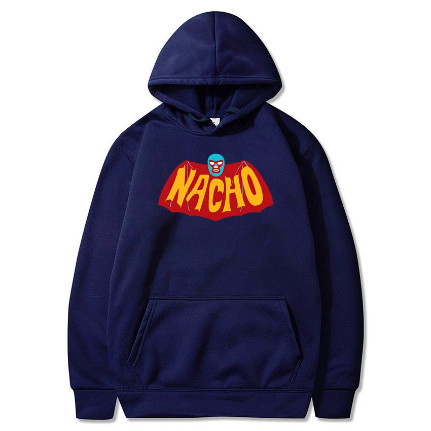 New autumn and winter Nacho printed hoodie classic style daily casual fashion pullover solid color fleece warm hoodie