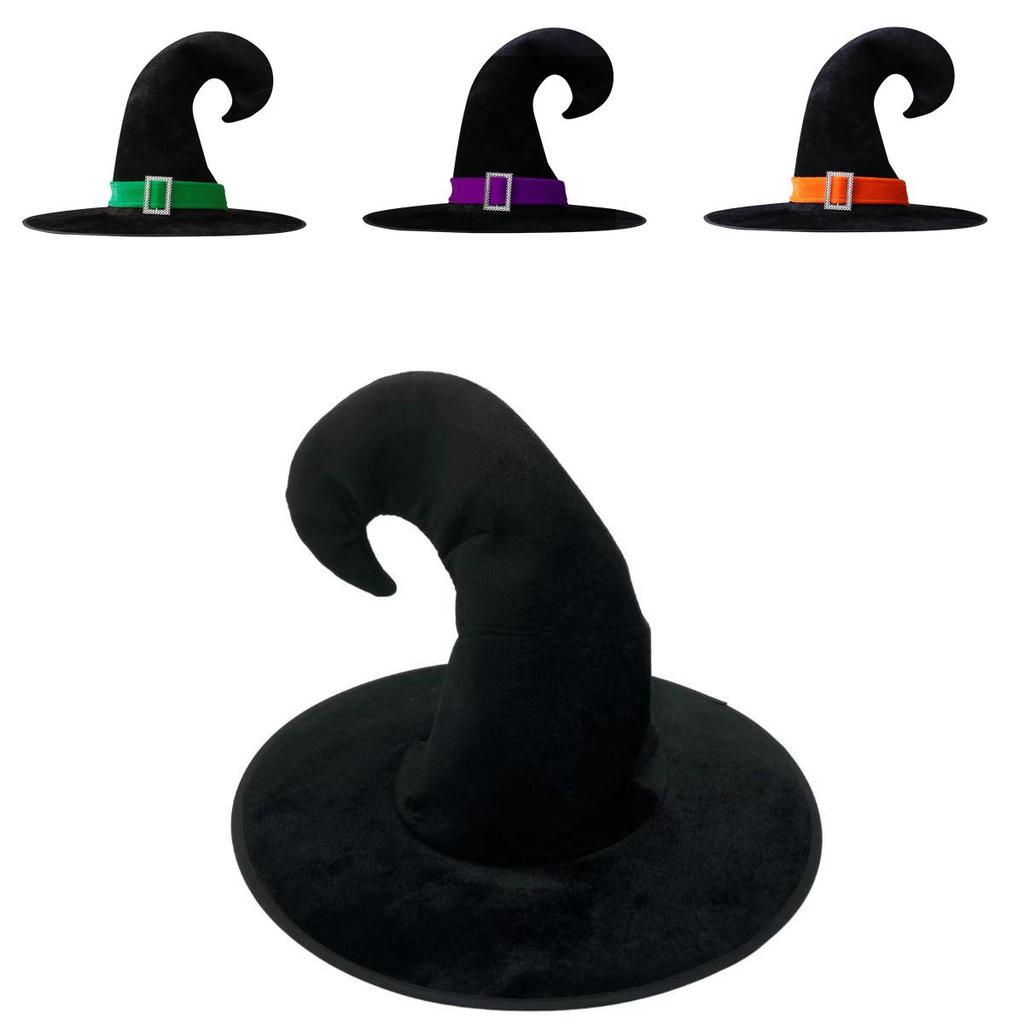 Velvet Witch Hat Red Witch Costume Accessory For Halloween Party