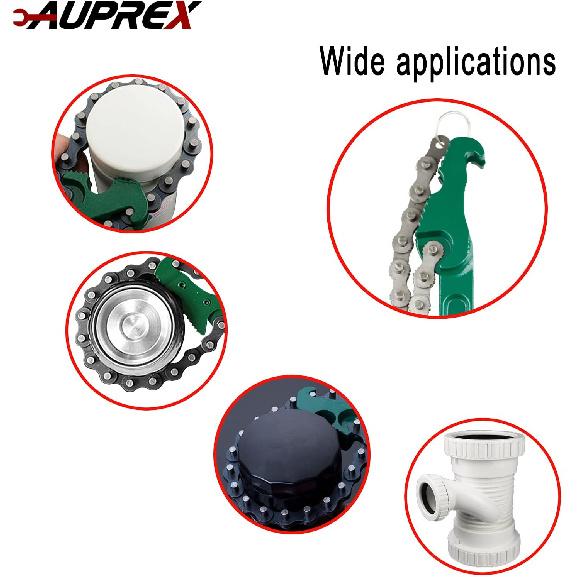 12 Inch Sturdy Carbon Steel Adjustable Heavy Duty Ratcheting Chain Oil Filter Wrench Reversible Chain Style Pipe Fitter With Multi-Purpose