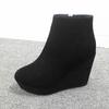 Fashion Platform Women High Heels Wedges Ankle Boots 2025 Winter Suede Designer Shoes Fashion Elegant Short Boots Dress New Trends Pumps