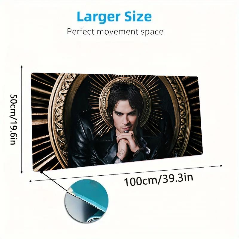 Damon Salvatore Large Size Mouse Pad Large Gaming Table Cushion Non-slip Laptop Tablet Big Mousepad XXL Mat Mini PC Playmat With Lock edge