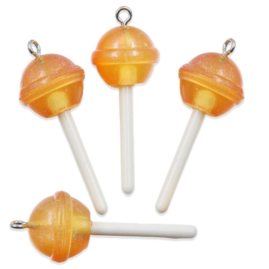 Handmade Glitter Lollipop Resin Star & Heart Pendants - Set of 3 DIY Color Sticks