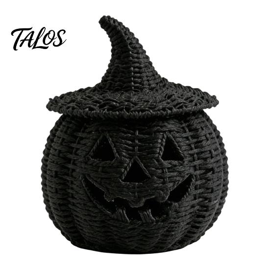 Festliche Kürbisdekoration Halloween Gruselige Aufbewahrungsbox, Harz Jack-O'-Lantern Teelichthalter, Hohl für Tischdekoration Partyhalter