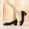 Spring and Autumn new thick heel shallow mouth single shoes pointed high heels women's fashion temperament commuting occupation work cool