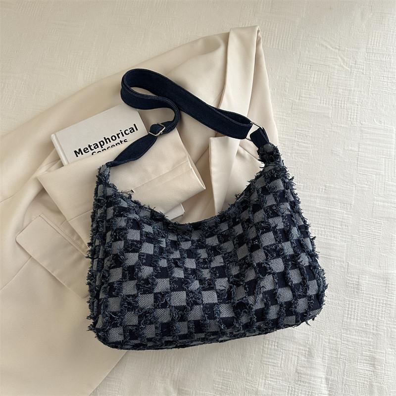 Stilvolle 2024 Neue Canvas Schulter-Crossbody-Tote-Tasche Trendige Handtasche mit großem Fassungsvermögen