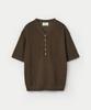 UMARMUNG High Twist Cotton Henley Neck Pullover_Walnut