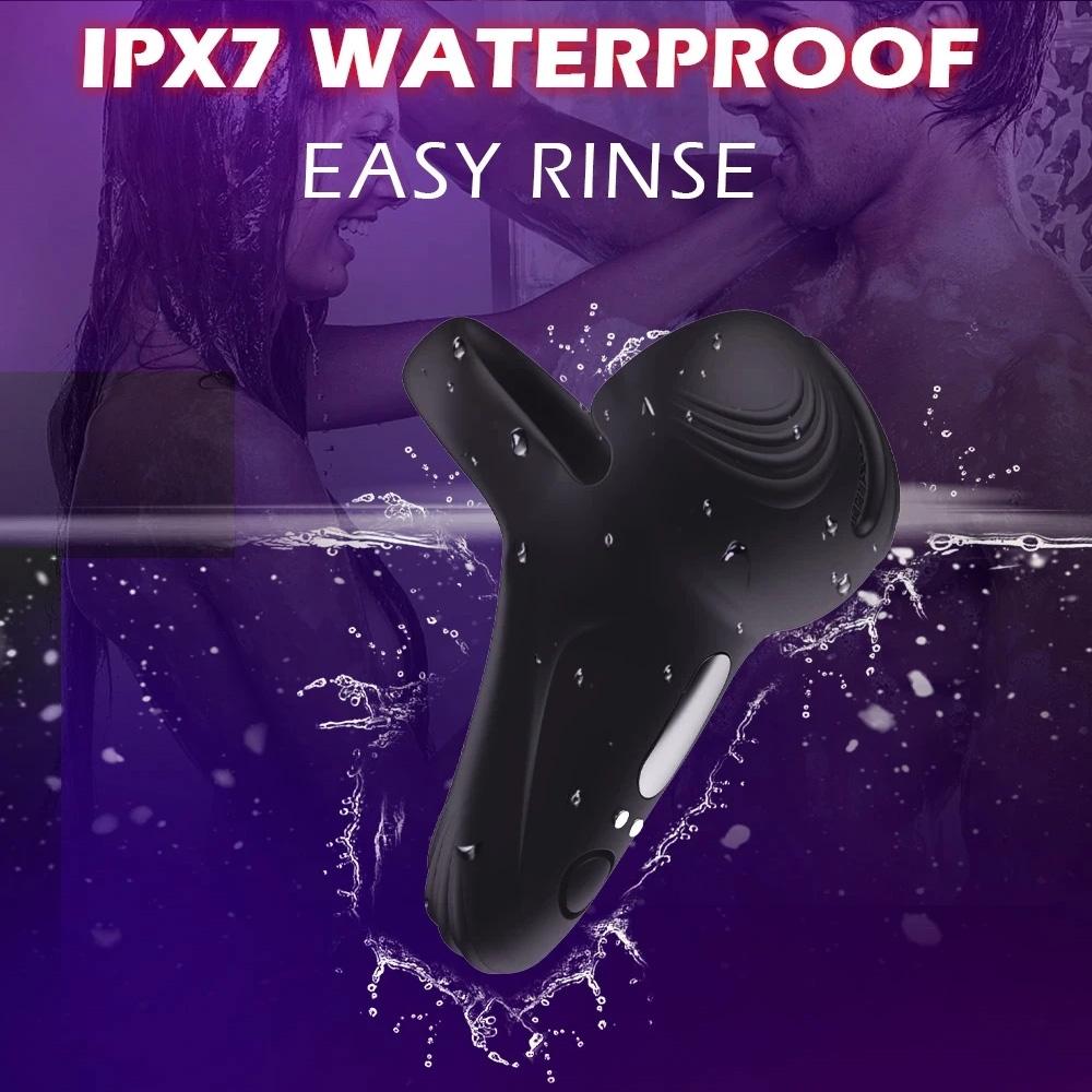 Vibrační kroužek na penis, opožděná ejakulace, 10 vibračních režimů stimulace perinea a varlat Vibrátor na penis pro muže, vodotěsné sexuální hračky