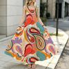 A-Line Maxi Dress Bohemian Style Loose Sleeveless Flowy Dress,Lightweight Breathable for Summer Casual Daily & Vacation,Versatile Long Dress