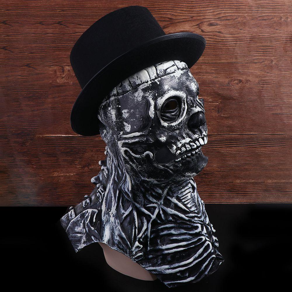 3D Skeleton Scary Mask With Brain Flower Scary Latex Mask Halloween Skeleton Prop Halloween