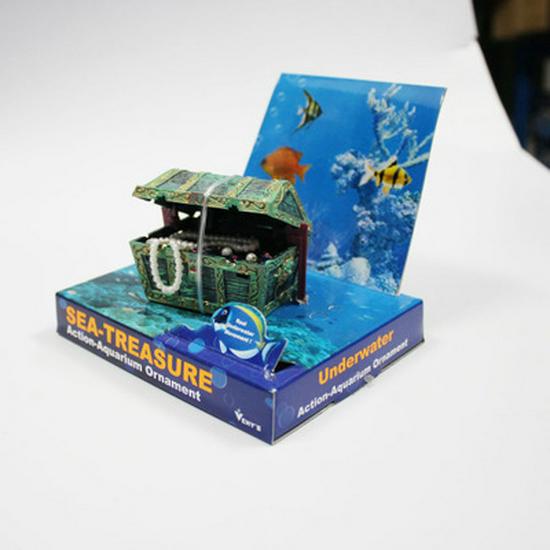 American Seahorse Pneumatic Fish Tank Decor: Diver Treasure Chest.