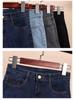 Women's High Waist Black Denim Shorts - 2025 Korean Style, Elastic, Slimming, Rolled Hem, Trendy Summer Hot Pants